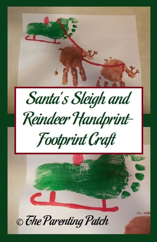 Santa's Sleigh and Reindeer Handprint-Footprint Craft