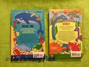 Back Covers of '100 Questions About Oceans' and '100 Questions About Dinosaurs'