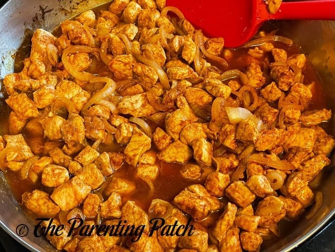 Cooked Pork and Chicken Broth for Creamy Paprika Pork