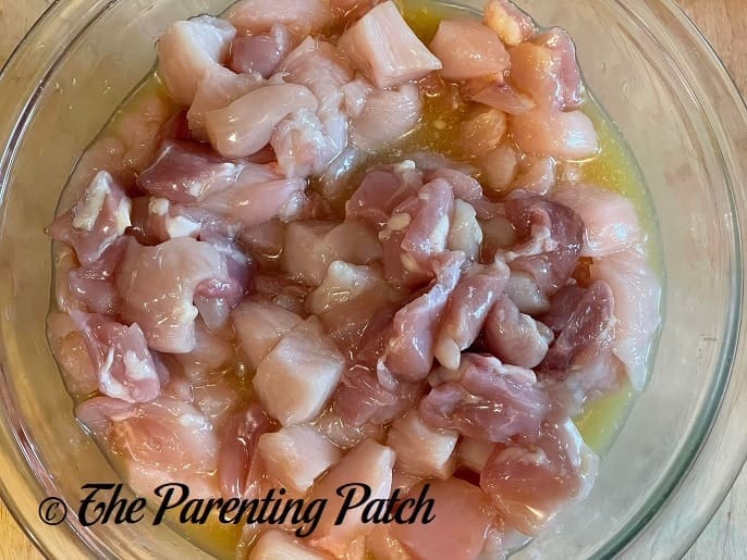 Marinading the Chicken for Pistachio Chicken 