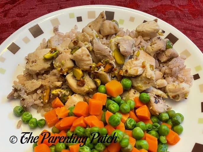 Pistachio Chicken with Rice and Veggies 