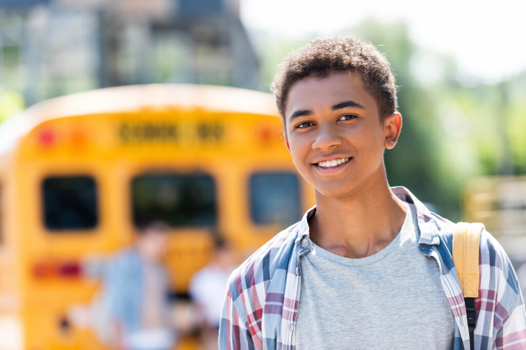 Teen arrives at school rested and ready to face the day
