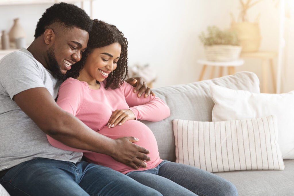 Couple enjoying pregnancy together