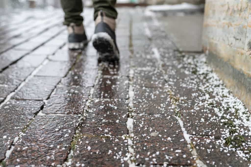 Salt in winter can damage lawn