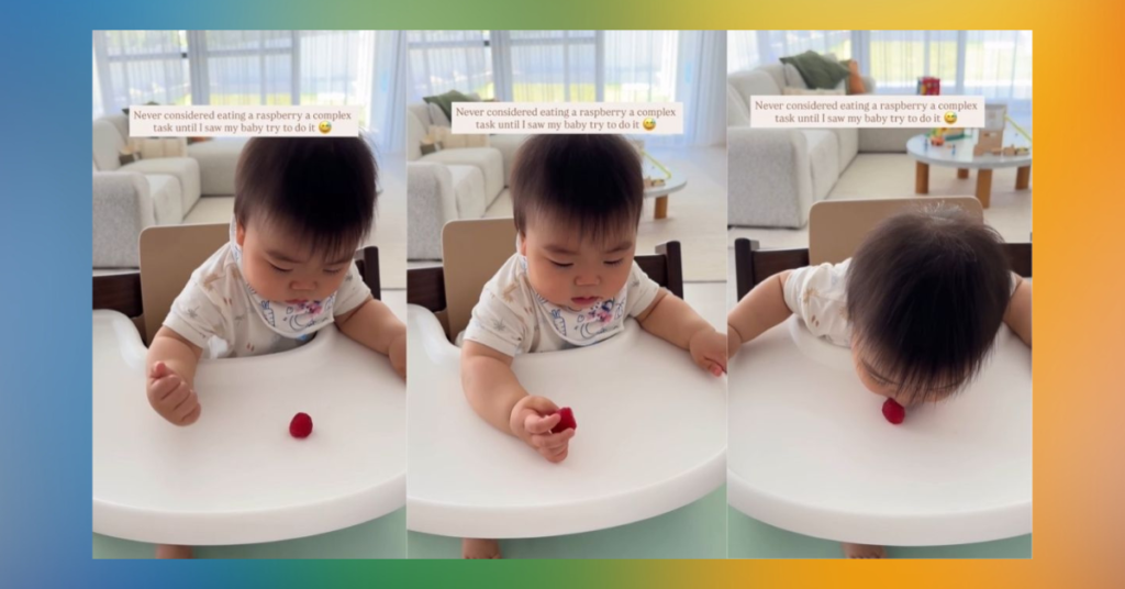 Baby Eating A Rapsberry